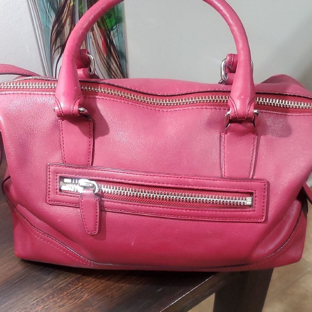 Coach Red Rich Cherry Leather Satchel - Picture 2 of 9